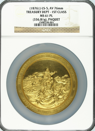 U.S. Mint.Treasury Department FIRST CLASS GOLD Life Saving Medal.Julia ...
