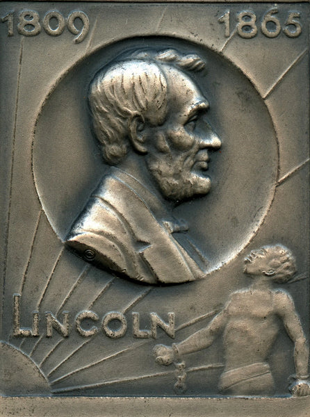 Lincoln and Emancipation Plaquettes. Uniface Silver