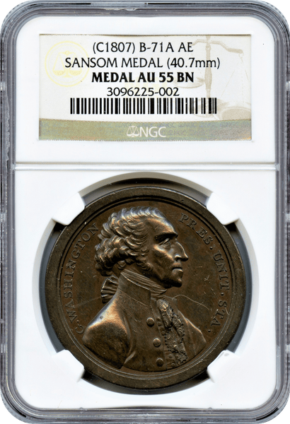 1807 Sansom Medal Baker-71A NGC AU55BN