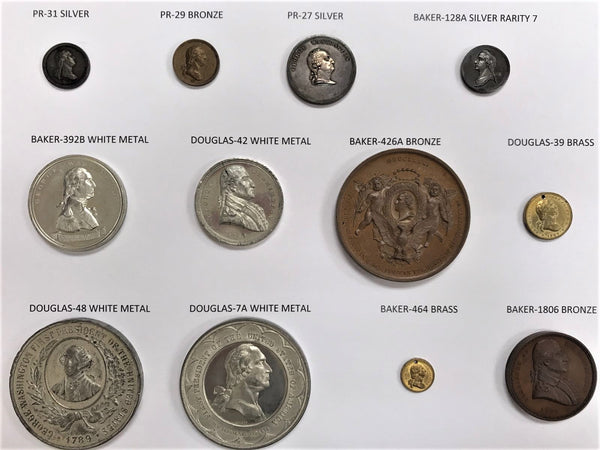 Rare George Washington Medals & Money. 18 Piece Set. Extremely Rare