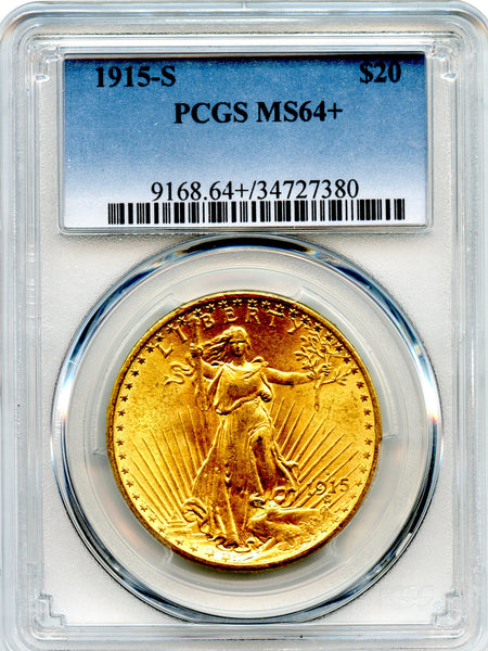 1915-S $20.00 Gold St. Gaudens PCGS MS64+