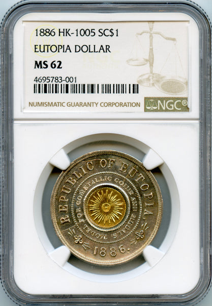 1886 Eutopia Dollar NGC MS62