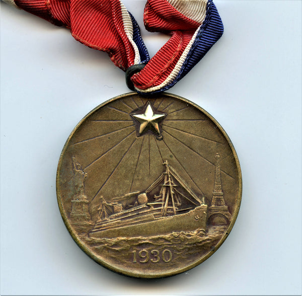 1930 Gold Star Pilgrimage Medal. Bronze with Gold Star. 38.1 mm. By Tiffany & Co