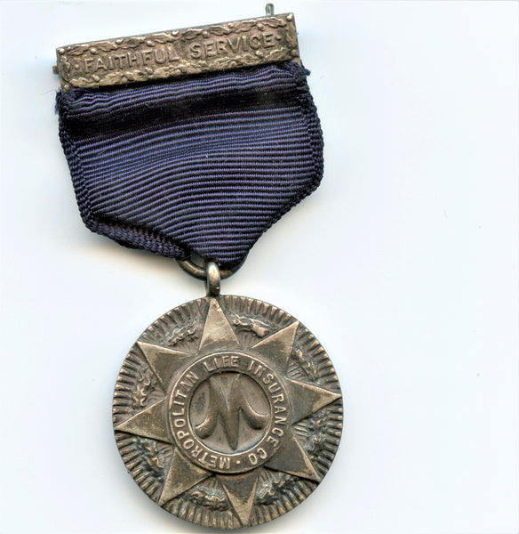 Tiffany Silver Medal "Faithful Service - Metropolitan Life Insurance CO