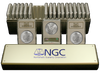 1 Box (20 Coins) Morgan Silver $1.00 All NGC MS65. At Least 10 Different Dates And/or Mint Marks