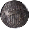 1787 New Jersey Copper. Maris 73-aa, W-5430. Rarity-4. Sprig Above Plow, Plaited Mane--Overstruck on a Connecticut Copper--PCGS EF-40